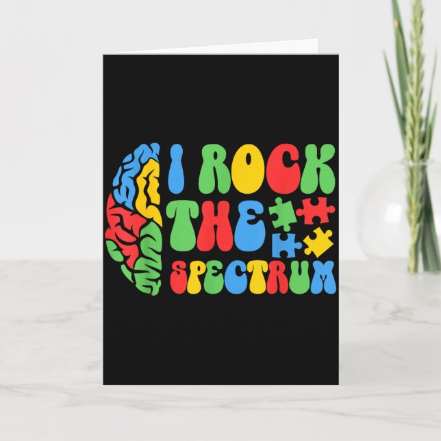 Autism Brain I Rock The Spectrum Awareness Boys Gi Card (Front)