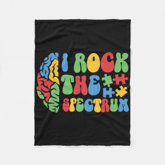 Autism Brain I Rock The Spectrum Awareness Boys Gi Fleece Blanket