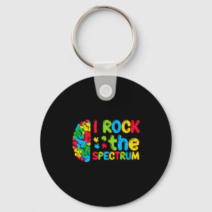 Autism Brain I Rock The Spectrum Awareness Boys Gi Key Ring