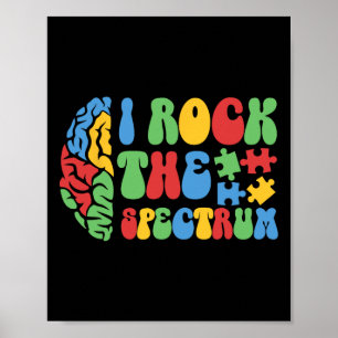 Autism Brain I Rock The Spectrum Awareness Boys Gi Poster