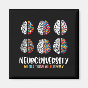 Autism Brain Neurodiversity ASD Awareness Men Magnet