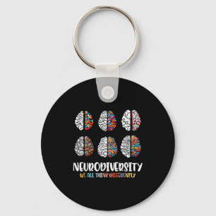 Autism brain neurodiversity asd awareness men wome key ring