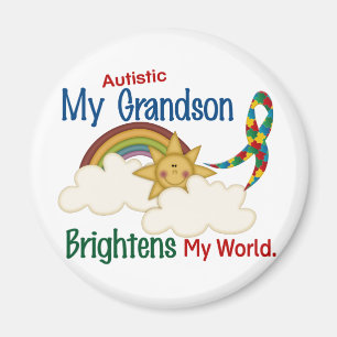 Autism BRIGHTENS MY WORLD 1 Grandson Magnet