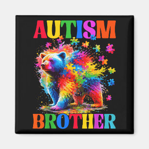 Autism brother autism awareness day bear puzzle magnet