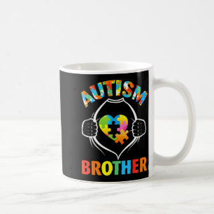 Autism Brother Superhero Puzzle Heart Awareness Su Coffee Mug