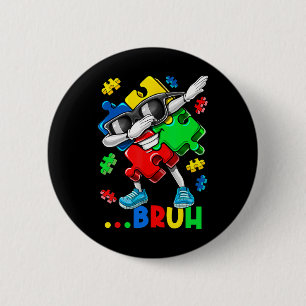 Autism Bruh Dabbing Puzzle Piece Autism Awareness 6 Cm Round Badge