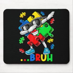 Autism Bruh Dabbing Puzzle Piece Autism Awareness Mouse Pad