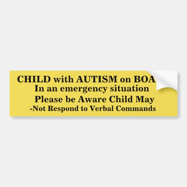 Autism bumper sticker customisable (Front)