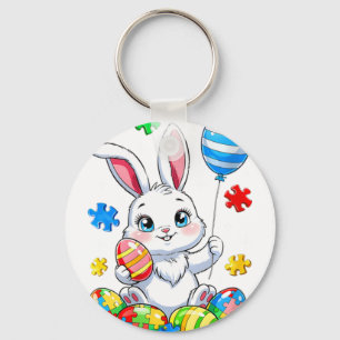 Autism Bunny Eggs Autism Awareness Easter Da Key Ring