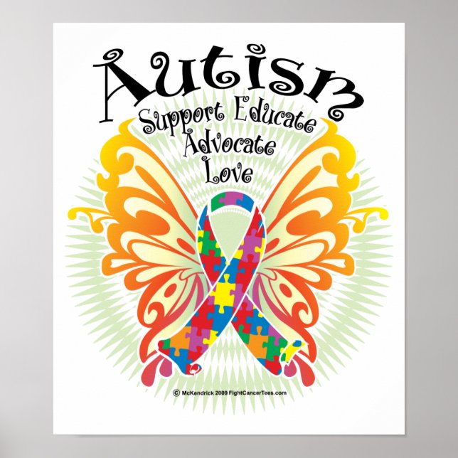 Autism Butterfly 3 Poster (Front)