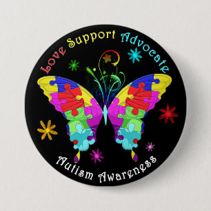 Autism Butterfly 7.5 Cm Round Badge