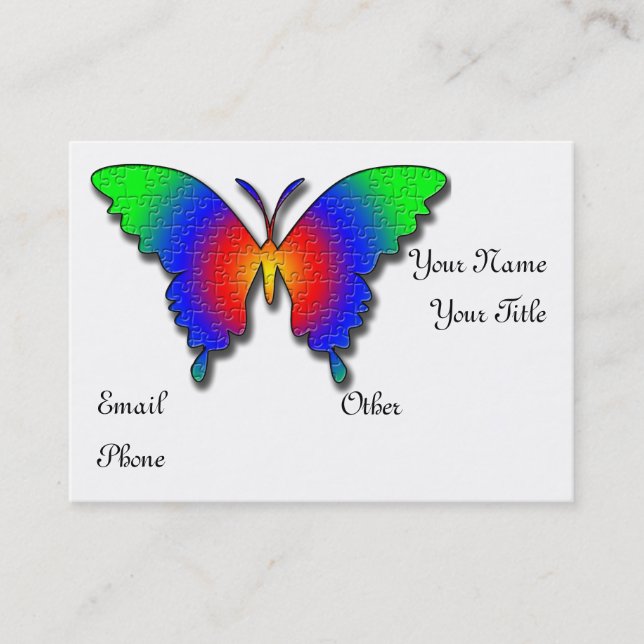 Autism butterfly business profile card template (Front)