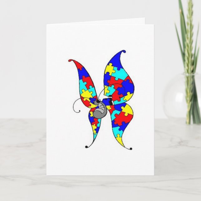 Autism Butterfly Greeting Card (Front)