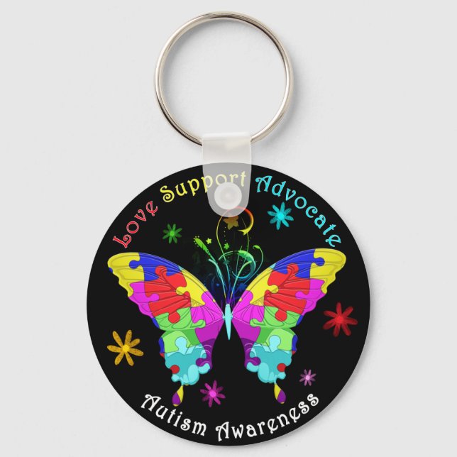 Autism Butterfly Key Ring (Front)