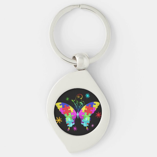 Autism Butterfly Key Ring (Front)