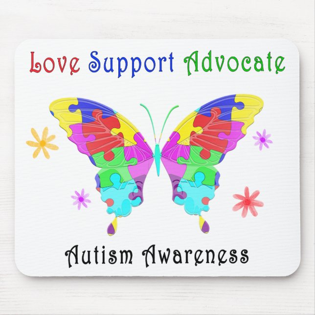 Autism Butterfly Mouse Pad (Front)