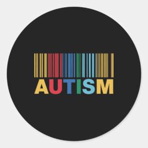 Autism Byrcode Awareness Inclusion Artwork Classic Round Sticker