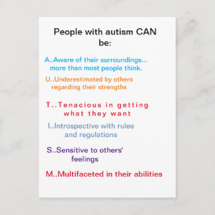 Autism CAN be.  Postcard