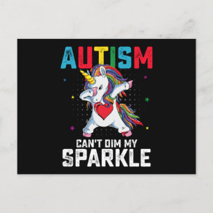 Autism Can't Dim My Sparkle Unicorn Awareness Postcard