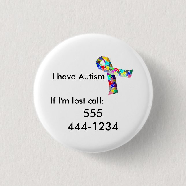 Autism Child ID 3 Cm Round Badge (Front)
