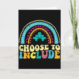 Autism Choose To Include Retro Aware Groovy Women  Card
