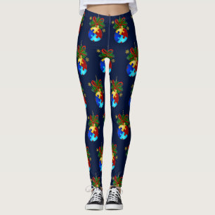 Autism Christmas Bauble Leggings