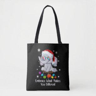 Autism Christmas Embrace What Makes You Different Tote Bag