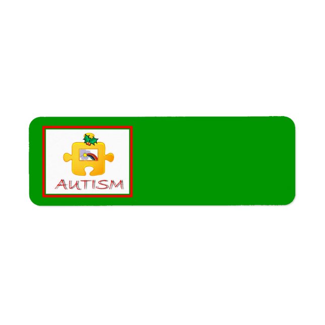 Autism Christmas Label Return Address Label (Front)