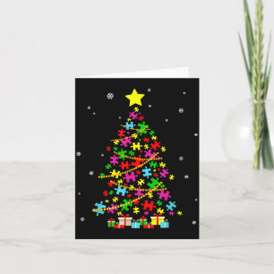 Autism Christmas Tree Autism Christmas  Card