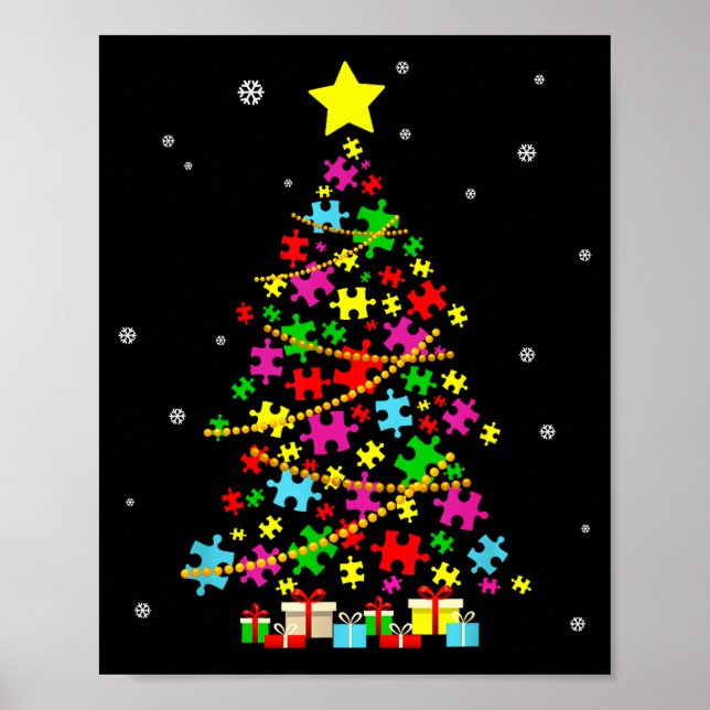 Autism Christmas Tree Autism Christmas  Poster (Front)