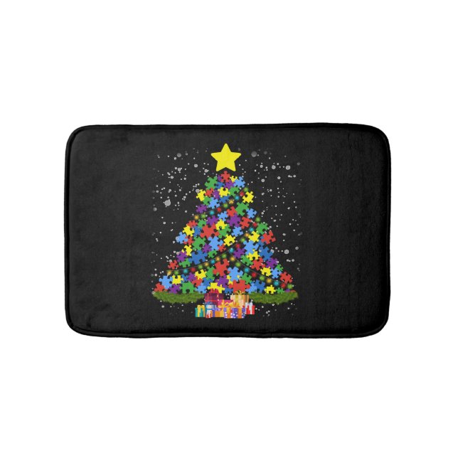 Autism - Christmas Tree Bath Mat (Front)