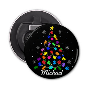 Autism Christmas Tree Bottle Opener