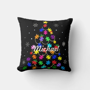 Autism Christmas Tree Cushion