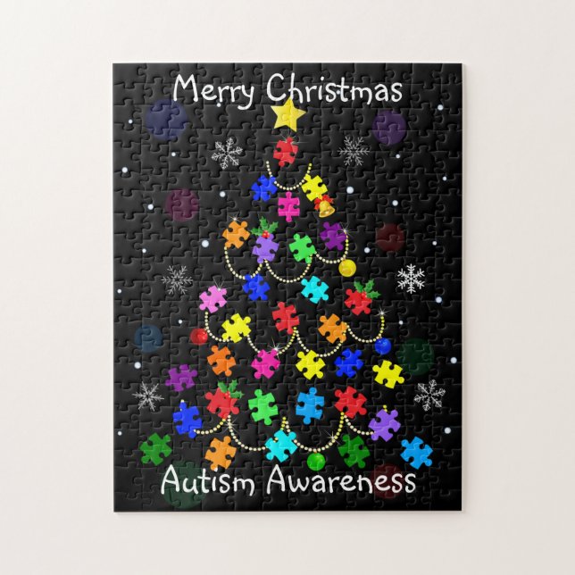 Autism Christmas Tree Jigsaw Puzzle (Vertical)
