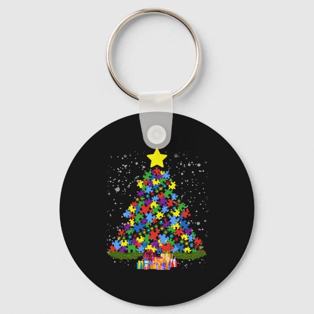 Autism - Christmas Tree Key Ring (Front)