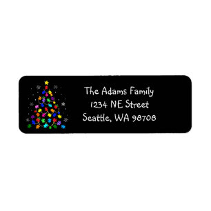 Autism Christmas Tree Return Address Label