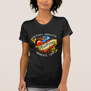 Autism Classic Heart Tattoo T-Shirt