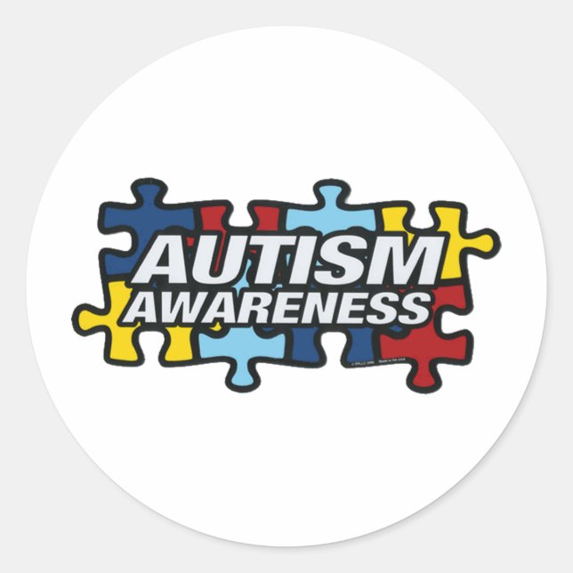 AUTISM CLASSIC ROUND STICKER (Front)