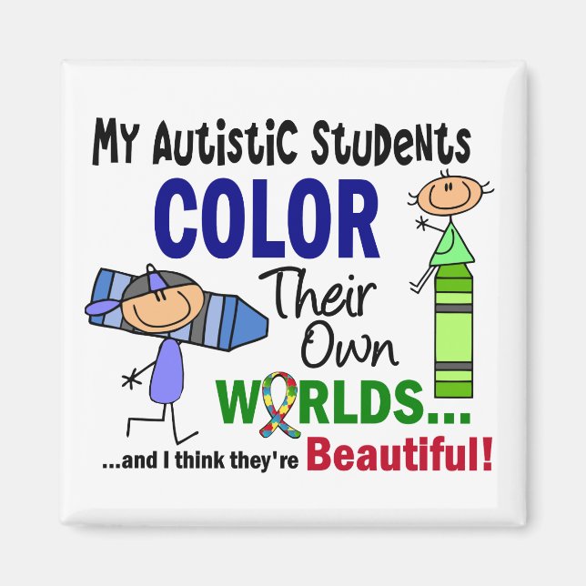 Autism COLOR THEIR OWN WORLDS Students Magnet (Front)