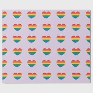 Autism Colorful Rainbow Hearts Autistic Birthday Wrapping Paper