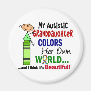 Autism COLORS HER OWN WORLD Granddaughter Magnet