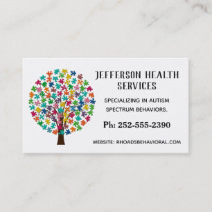 Autism Colourful Jigsaw Puzzle Tree Business Card