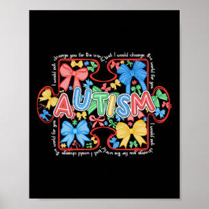 Autism Coquette Bow Puzzle Autism Awareness Proud Poster