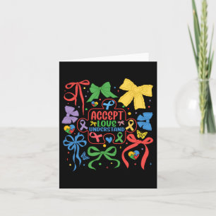 Autism Coquette Bow Puzzle Ribbon Autism Mama Neur Card