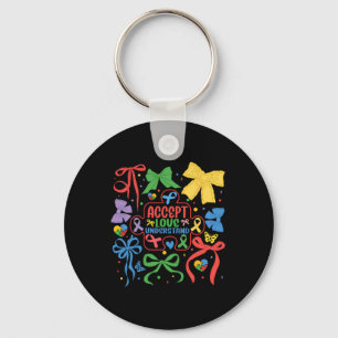 Autism Coquette Bow Puzzle Ribbon Autism Mama Neur Key Ring