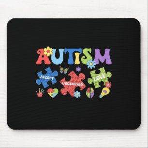 Autism Coquette Bow Puzzles Accept Understand Love Mouse Pad