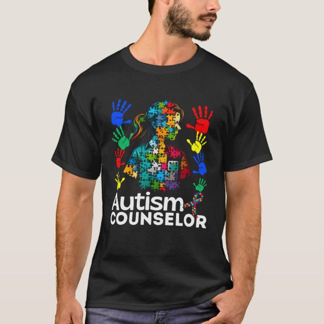 Autism Counsellor Navigating Autism Autism Counsel T-Shirt (Front)