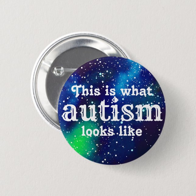 Autism Customisable Galaxy Identity 6 Cm Round Badge (Front & Back)
