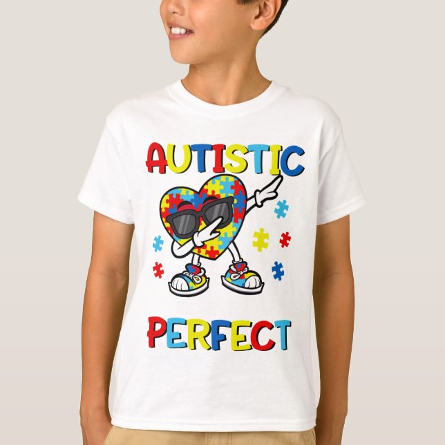 Autism Dabbing Society Says I am Autistic God Says T-Shirt (Front)