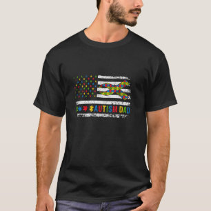 Autism Dad American Flag Autism Awareness T-Shirt